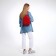 Women's backpack city, Textura, red color