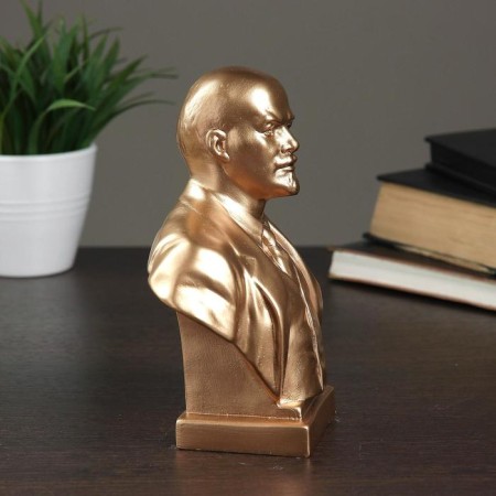 Bust Lenin Big Bronze, Gold, 8x14x18cm-1