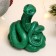Figure "Snake of Zen" Green metallic, 10x10x10cm