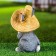 Garden figure "Bunny in a straw hat with a butterfly" 12x13x22cm