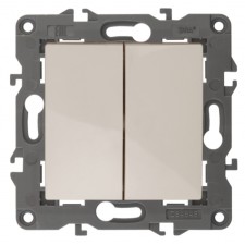Double switch, 10AX 250V, IP20, era Elegance, ivory
