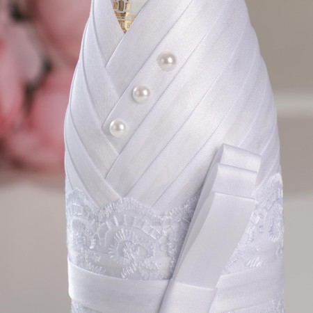 Decoration for champagne "Bridegroom and Bride", black and white-6