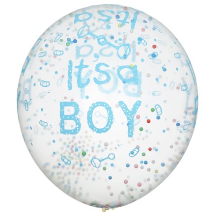 Shar Latex 12 "" Birth of a boy ", polystyrene., Set of 5 pcs., Transparent