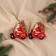 Christmas tree decoration "Santa Claus on the motika" (set 2 pcs) 10x9.5 cm, red