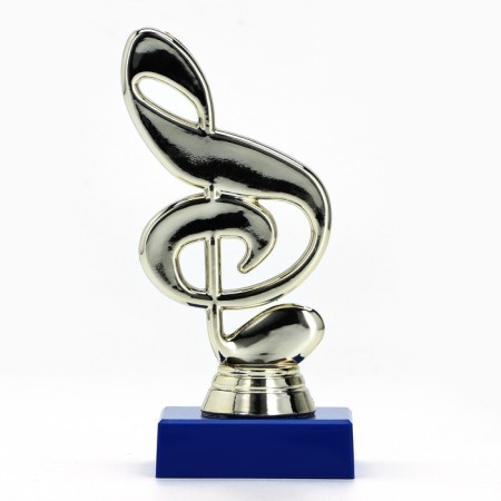 The Cup "Violin key", award figure, plastic stand is blue, 14.5 x 6.5 x 6 cm.-3