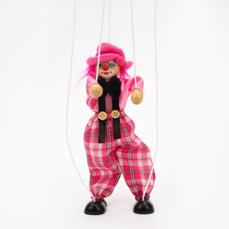 Dergunchik-Marionet on the strings "Clown in the Hat", Mix Colors-6