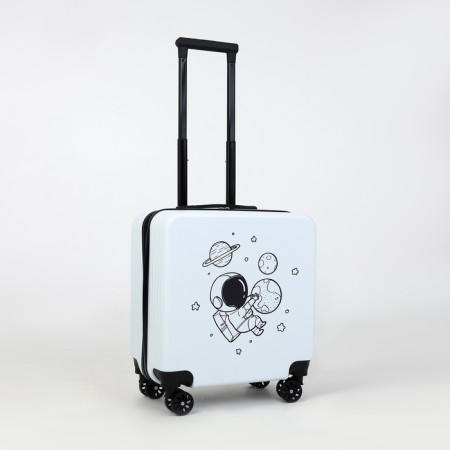 Small suitcase 20 "On a zipper, code castle, 4 wheels, white color-1