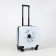 Small suitcase 20 "On a zipper, code castle, 4 wheels, white color