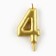 Candle for a cake, number "4", gold.