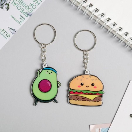 A set of key fob “I swing a nut I burst dumplings”, 2 pcs.-1