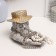 Skull stand "Skull in the palm" Gray, 19x12x12cm