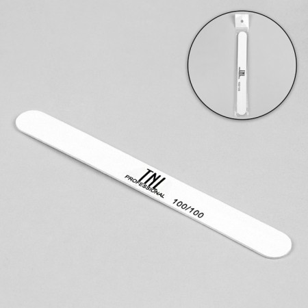 File - emery, on a wooden basis, abrasiveness 100/100, 18 cm, white color