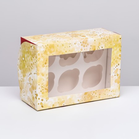 Packaging for 6 cupcakes with a window, Bant, 25 x 17 x 10 cm-1