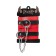 The shackles of Pecado BDSM, soft, with one strap with groves, genuine leather, red-black
