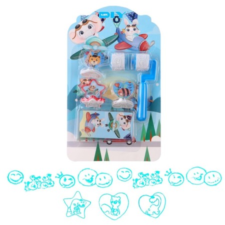 Printing color "animals", set of 3 pcs., Film-flip with 2 nozzles, stamp pillow