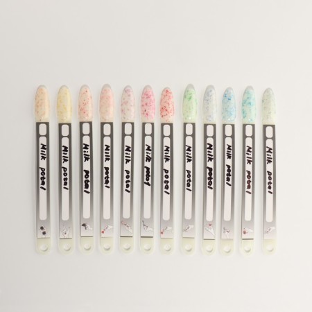 Gel nail polish, "Milk Potal", 3 phase, 8ml, LED/UV, white color/champagne (03)-12