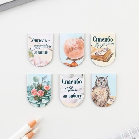 Magnetic bookmarks on the substrate "You are the best teacher", 6 pcs.-2
