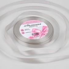 Satin ribbon, 10 mm × 23 ± 1 m, color light gray No. 179