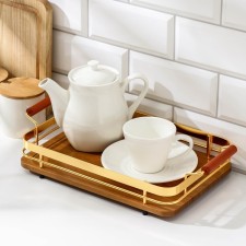 Ferra tray, 30 × 20 cm, brown-golden color