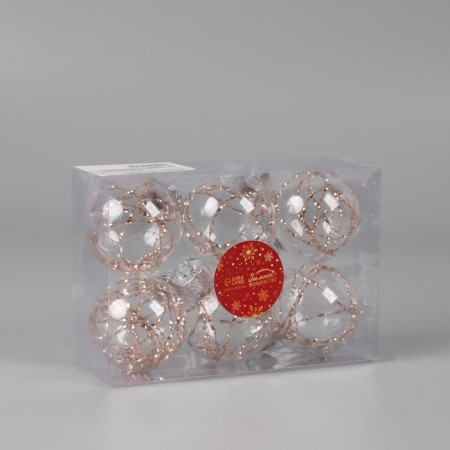 Set of balls plastic D-6 cm, 6 pcs "gotto" gold gold-1