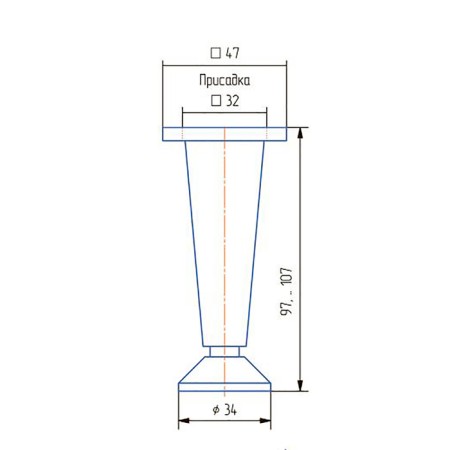 Relief adjustable, h = 100 mm, chromium color-3