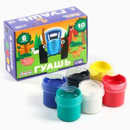 Gouache 6 colors of 10 ml, blue tractor-2