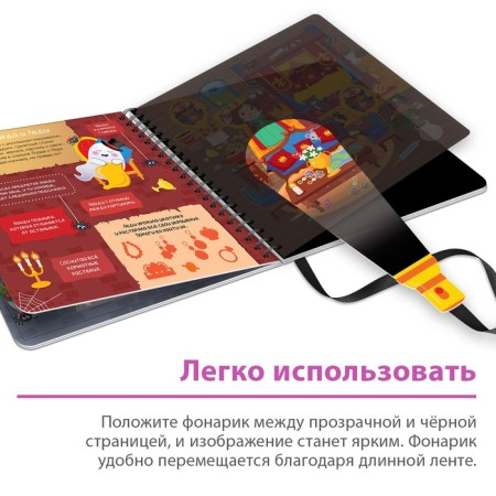 A book with a flashlight “Get and find. Treasure of the castle ”, 30 p.-3