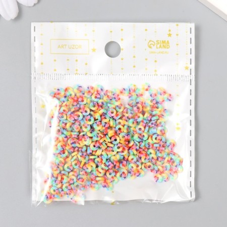Beads for PVC Creativity "Rings Multi -colored chips" set ≈ 330 pcs 0.1x0.4x0.4 cm-3