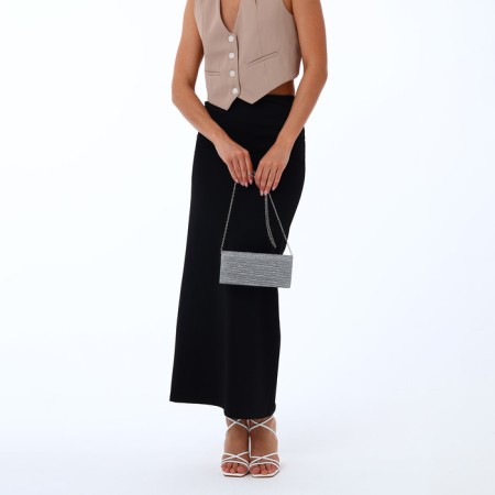 Magneta bag, long chain, light-gray color-8