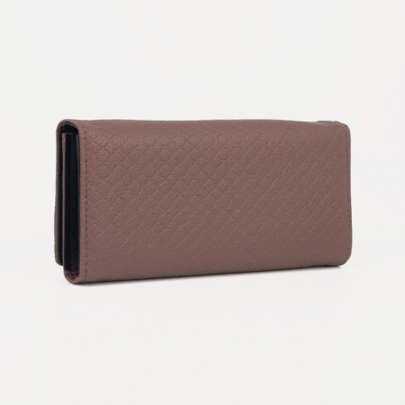 Women's wallet on a magnet, brown color-1