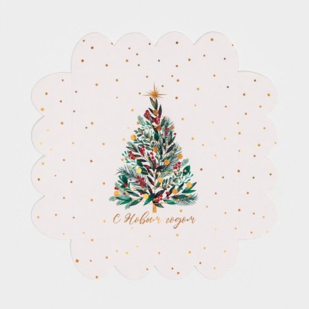Box for confectionery products with PVC cover "Christmas tree", 13 x 13 x 3 cm, new year-6