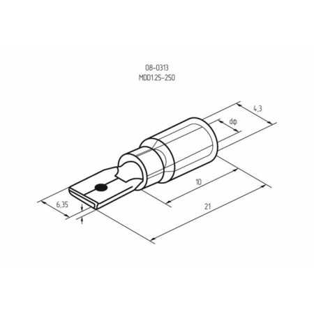 Clement flat Rexant RPI-P 1.5- (6.3)/RPIP 1.25-6-0.8 plug 6.3 mm 0.5-1.5 mm², red-1