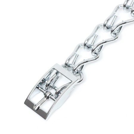 Metal collar with eco -leather insert, 60 cm x 3 mm-3