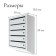 Mailing box multi -sectional, 5 sections, with the back wall, gray, Mix door