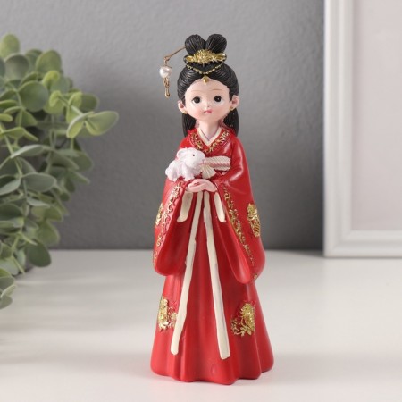 Souvenir Polystone "Girl in Kimono" Red 5.2x6x18 cm