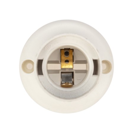 Plastic wall cartridge E27 inclined, white with rexant label-3