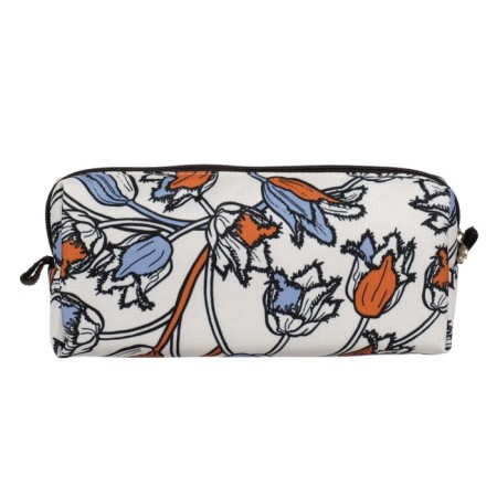 Penal soft, 2 compartments, voluminous, 100 x 210 x 50 mm, Erich Krause, Tulips, White 53949-2