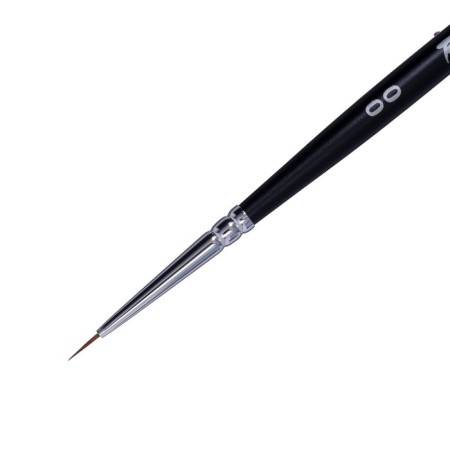 Brush of columns Round, RUBLOFF series 1015 No. 00, short handle, black matte/white clip-1