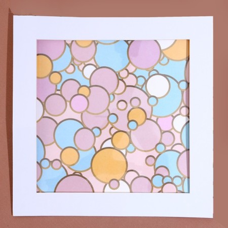 Paspartt frame size 30 × 30, transparent sheet, adhesive tape, white color-3