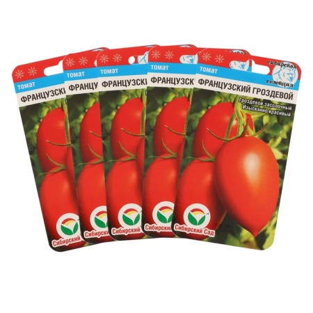Seed Tomat "French Grozdeva", mid -season, set of 5 pcs
