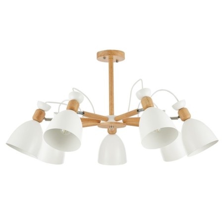 Ceiling EVOLUCE lamp. Sle103802-07. Balcamo. 7x60 watts, E27, 75x75x45 cm, color light wood, white-5