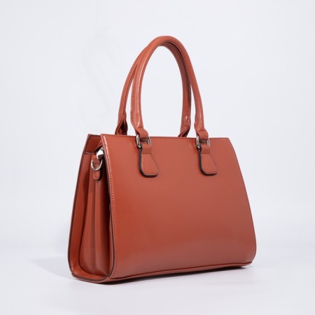 Women's bag El Masta with a zipper, external pocket, long belt, redhead color