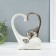 Souvenir Ceramics "Elephant with an elephant. Heart" White with silver 7.3x17.5x22 cm