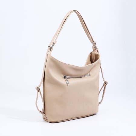 Bag Women's bag with zipper, beige color-3