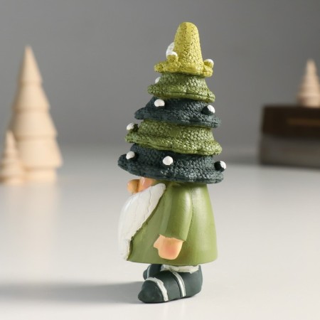Polystone souvenir "Dwarf in a cap with a flashlight/star" Green mix 6.5x5x12.5 cm-4