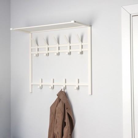 A hanger with a shelf of the 2-tier “Toronto 22”, 67 × 27 × 58.5 cm, white color-4