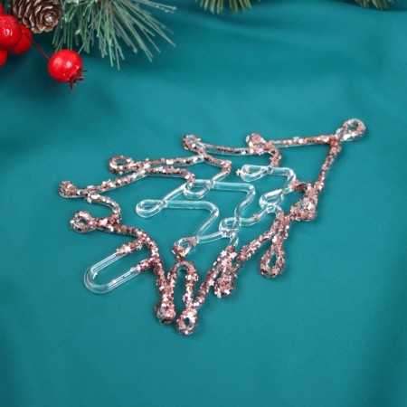 Decoration Christmas tree "Christmas tree shine" 14x8 cm, transparent pink-1