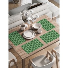 A set of napkins for setting the Green Dragon table, rectangular, rounded edges, size 30x46 cm, 4 pcs