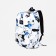 School backpack from textiles, 3 pockets, white/blue color