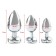 Anal traffic jam-hoods, silver, blue crystal, d = 34 mm